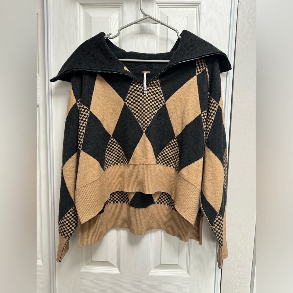 NWOT Free People Lucy Half Zip Pullover Sweater size S